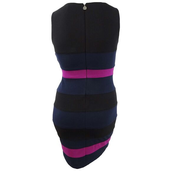 Tommy Hilfiger Women's Plus Size Scuba Crepe Colorblock Sheath Dress (14W Multi) - Picture 2 of 2